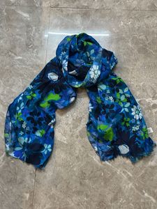 Blue Floral Scarf