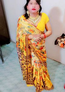 Vibrant Floral Saree with Blouse