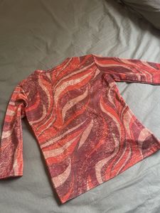 Sparkly Retro Swirl Print Top