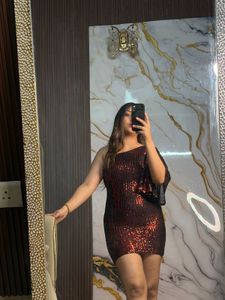 Sparkling One-Shoulder Mini Dress