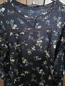 Blue casual cotton Top