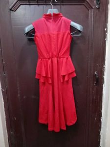 red embellishments dress