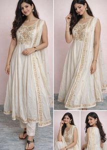 Elegant Embroidered White Kurta Set