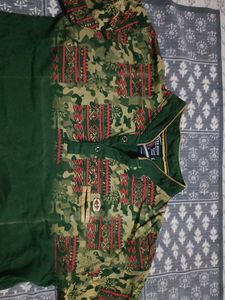 Men's Green Printed Kurta