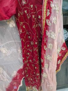 Designer Gold Gotta patti work kurta Dupatta set