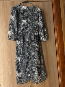 y2k Black &amp; White Print Midi Dress