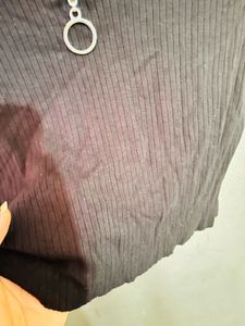 Ribbed Zip-Up Polo Crop Top