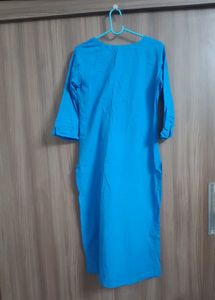 Beautifully Embroidered Blue Kurta