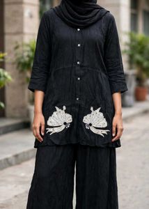 Elegant Black Kurta Set with Embroidery