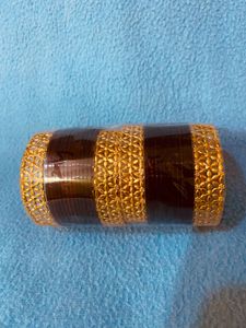 Elegant Gold & Brown Bangles Set