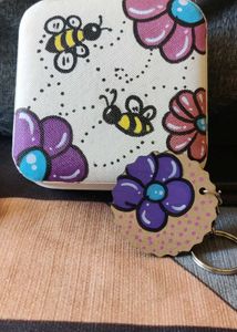 Hand Painted Jewellery Box &amp; Keychain Combo 🌸