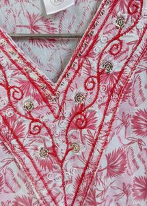 💗pink printed short kurti