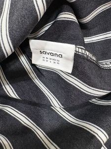 savana Chic Striped Button-Up Tunic