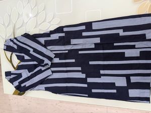 Stylish Navy Blue & Grey Striped Kurta