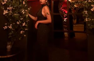 Elegant Black Embellished Gown - savana