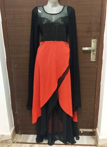 Designer Label Black And Red Sequin Gown