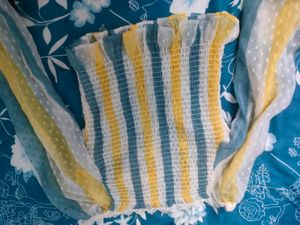 Chic Striped Smocked Peplum Top