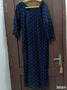 Navy Blue Polka Dot Kurta