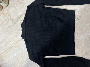 Black Knit Mock Neck Sweater