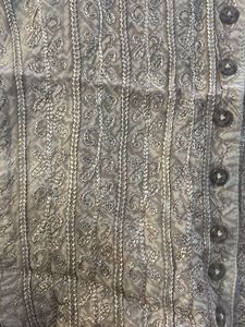Boho Smocked Patterned Button-Up Crop Top