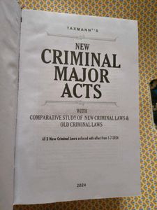 New Criminal Major Acts Book 2024