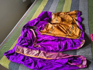 Purple Readymade Saree Blouse And Navari