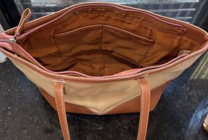 Max Beige &amp; Brown Colourblocked Tote Bag