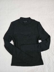 Black Sheer Mock Neck Top bust 34/36