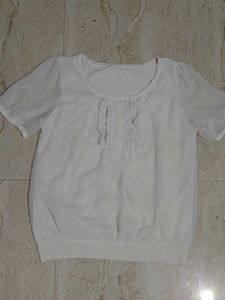 Chic White Polka Dot Top