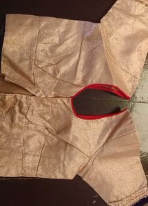 Golden Readymade Saree Blouse