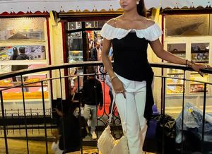 Chic Off-Shoulder Black & White Top