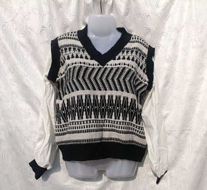 Y2k Patterned Knit Vest Sweater 🖤