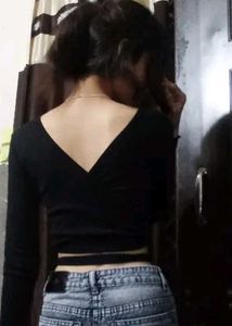 Black Wrap Crop Top
