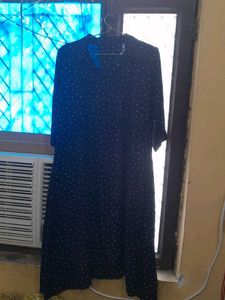 Elegant Navy Polka Dot Kurta