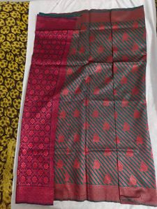 Elegant Teal and Maroon Saree