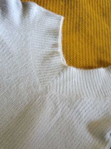 White Fuzzy Knit Sweater