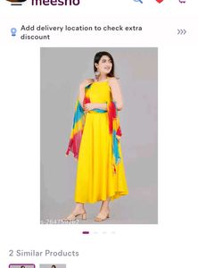 Yellow Anarkali Gown with Dupatta