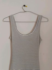 Bershka Bodycon Black And White Stripes Stretchy Dress