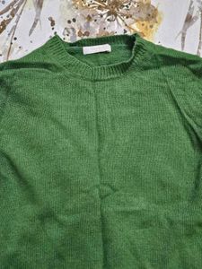 Forest Green Knitted Sweater Cozy Winter Wear💚