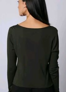 Olive Green Textured Knit Top