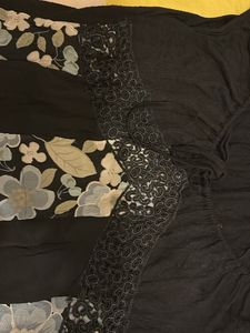 Floral Black Top