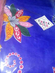 Vibrant blue bedsheet with Floral Print , two pill