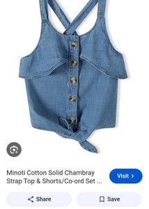 Light Wash Denim Ruffle Top