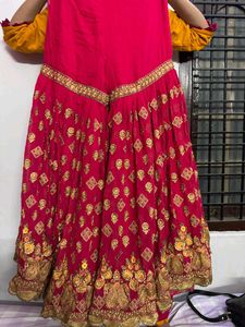 Stunning Pink &amp; Gold Embroidered Lehenga Choli