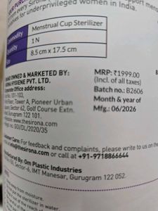 Sirona Electric Menstrual Cup Sterilizer