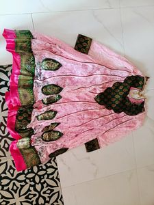 Elegant Pink Silk Saree
