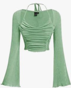 Sheer Ruched Crop Top