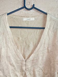 Cream Cropped Knit Cardigan Shrugs