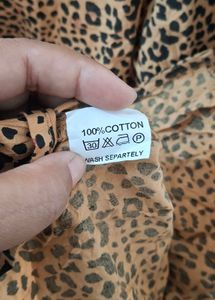 Animal Print front Tie-lace Blouse