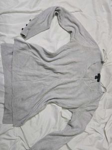 Light Grey Button Detail Sweater